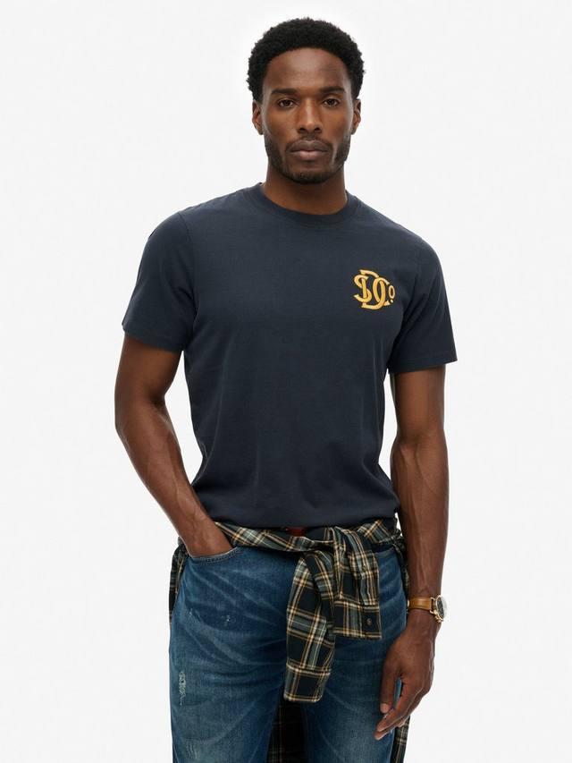 

Хлопковая футболка с круглым вырезом Superdry, Eclipse Navy