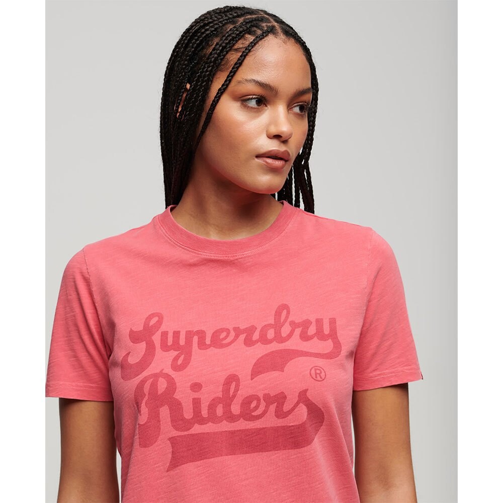 Футболка с коротким рукавом Superdry Archive Kiss Print Relaxed, розовый — фото 4