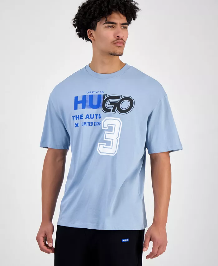 

Мужская футболка с принтом Racing Logo Hugo Boss, синий