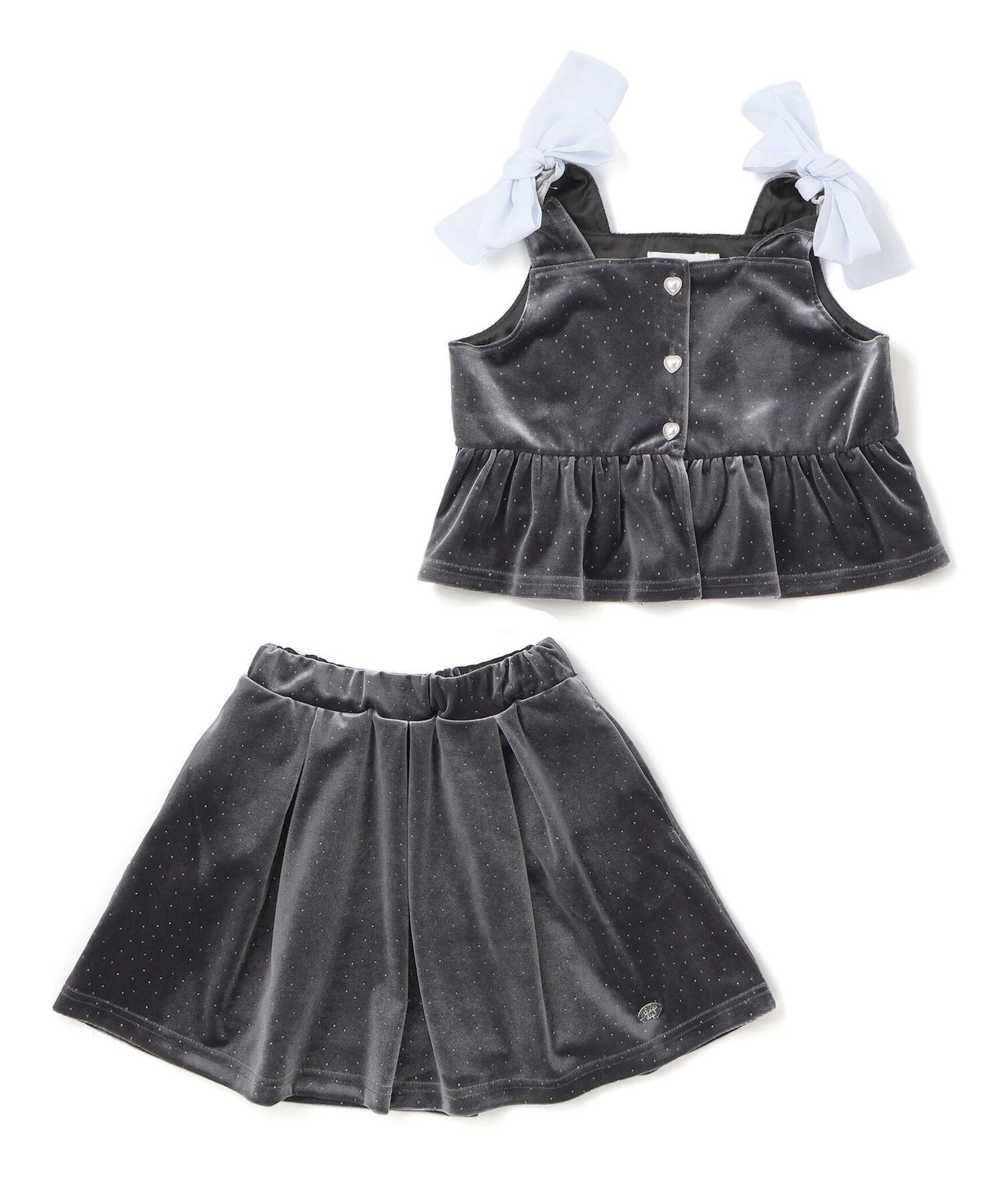 Футболка Блестящий велюровый бюстье в горошек (90–130 см) Slap Slip, gray