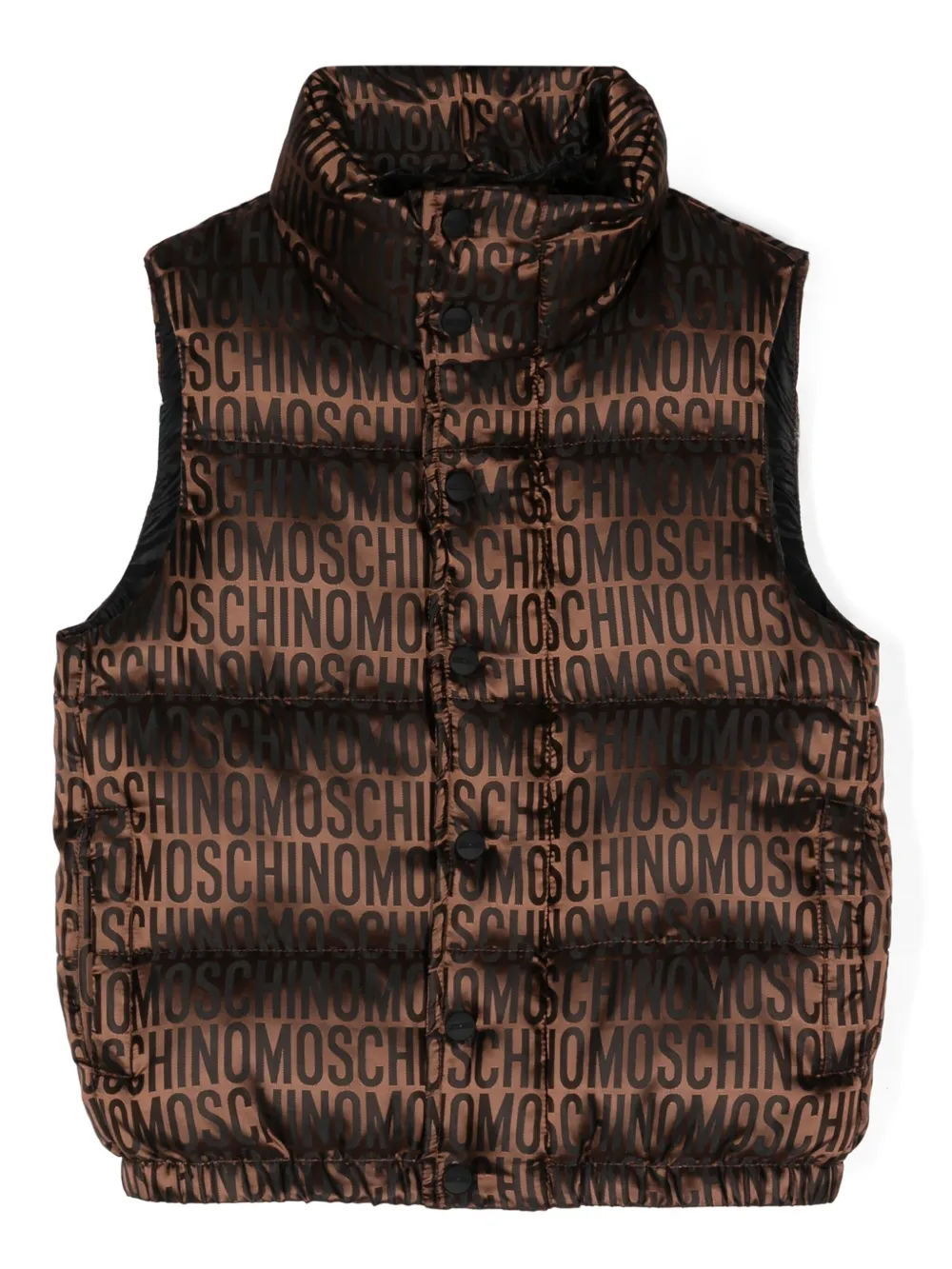 

Жилет с жаккардовым логотипом Moschino Kids, коричневый