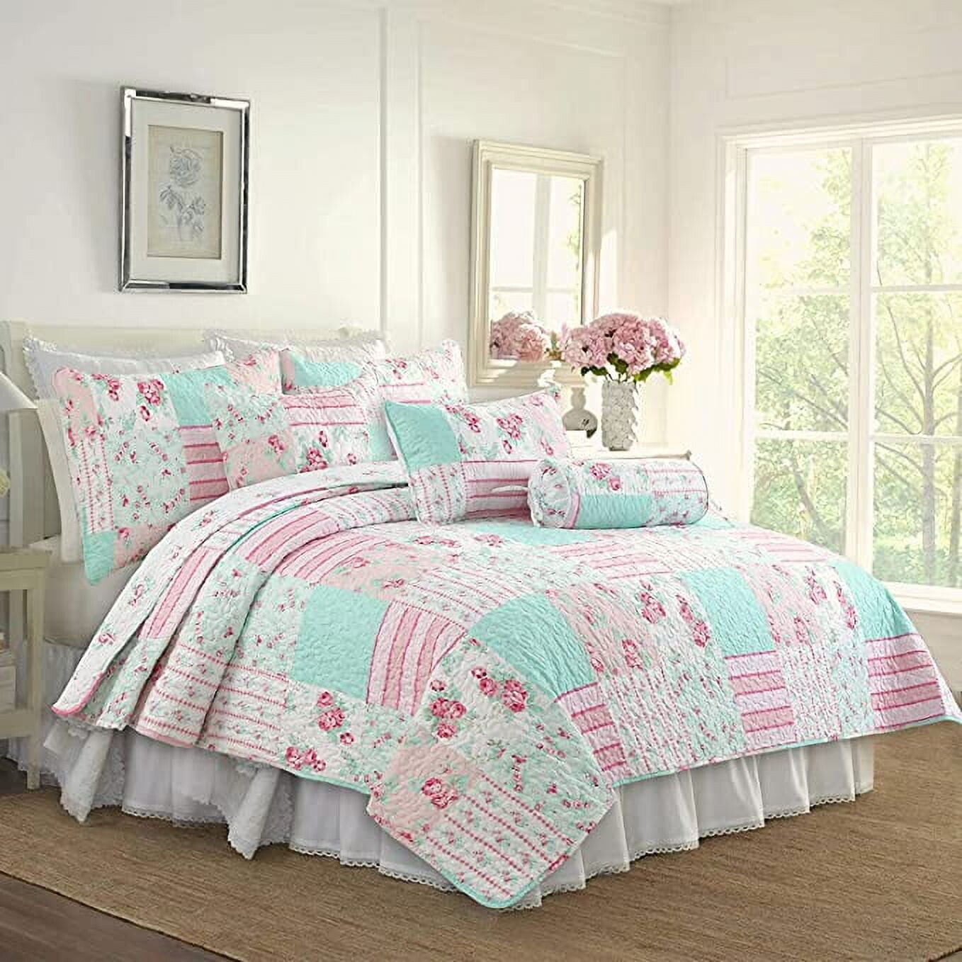 

Комплект постельного белья Cozy Line Home Fashions 5 предметов, голубой