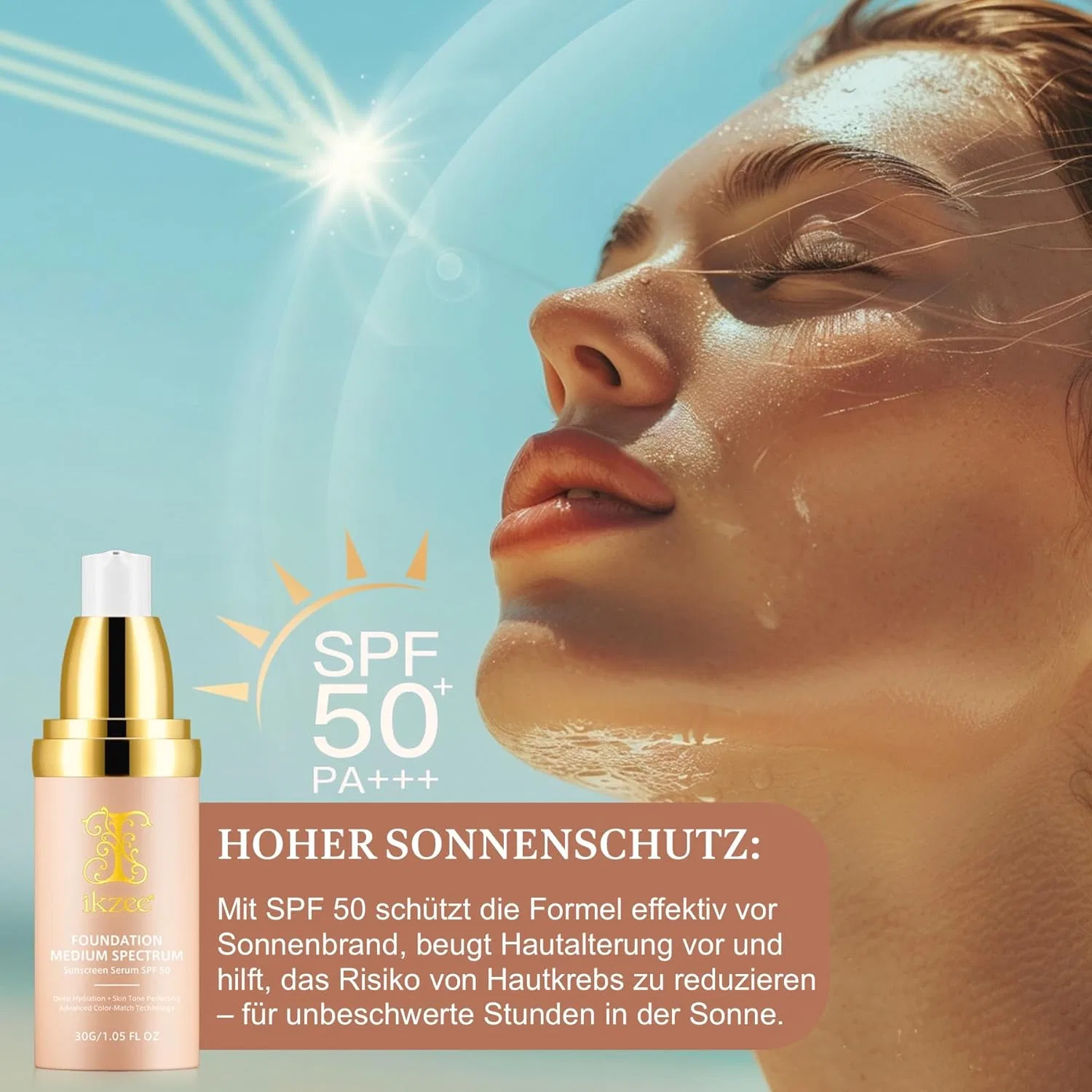 Тонирующая солнцезащитная сыворотка для лица SPF 50 (2 шт.) от P-Beauty P-Beauty Cosmetic Accessories — фото 2