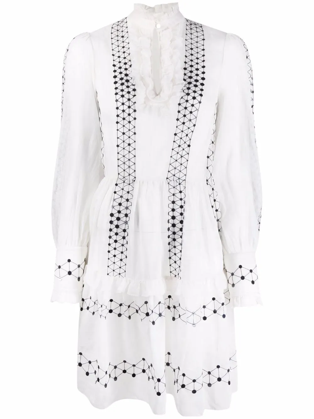 

Платье мини Robin с длинными рукавами Temperley London, белый