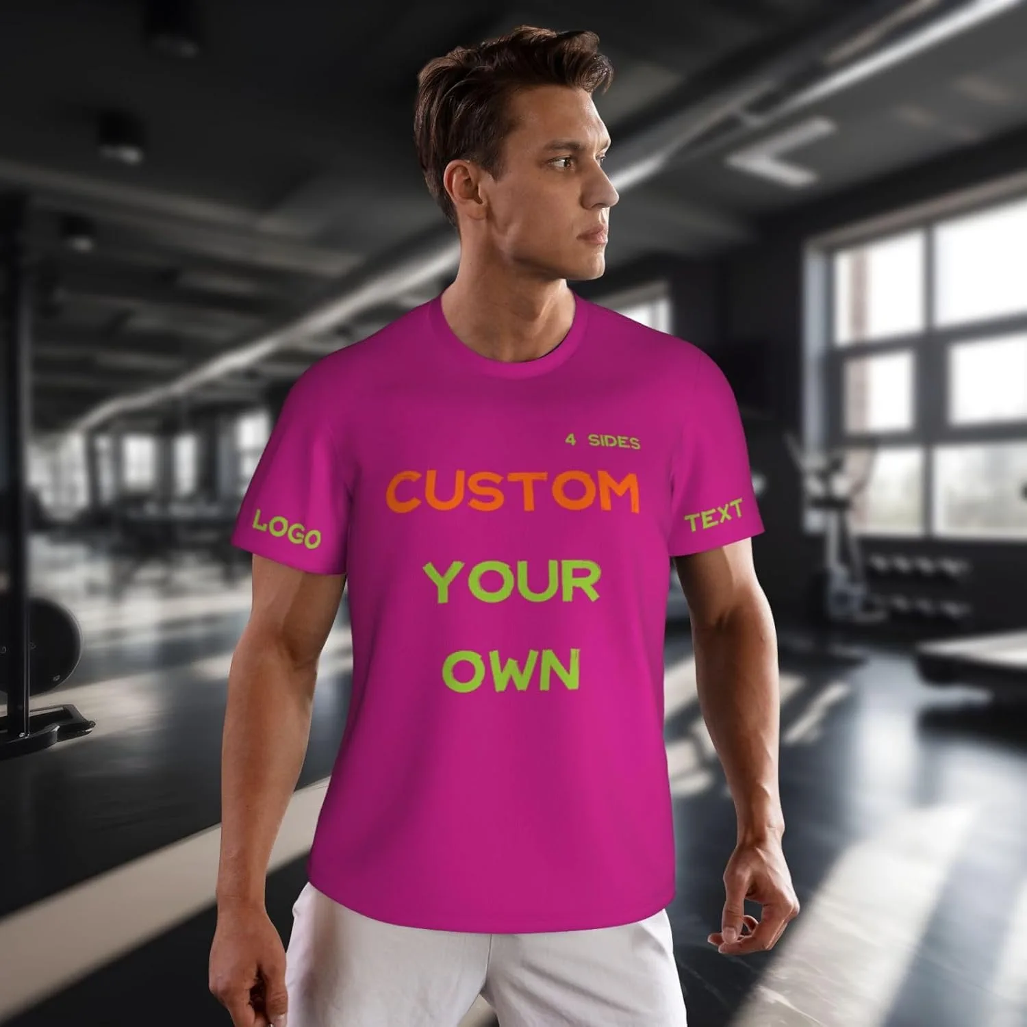 Футболка Custom с принтом на 4 сторонах для мужчин — фото 4