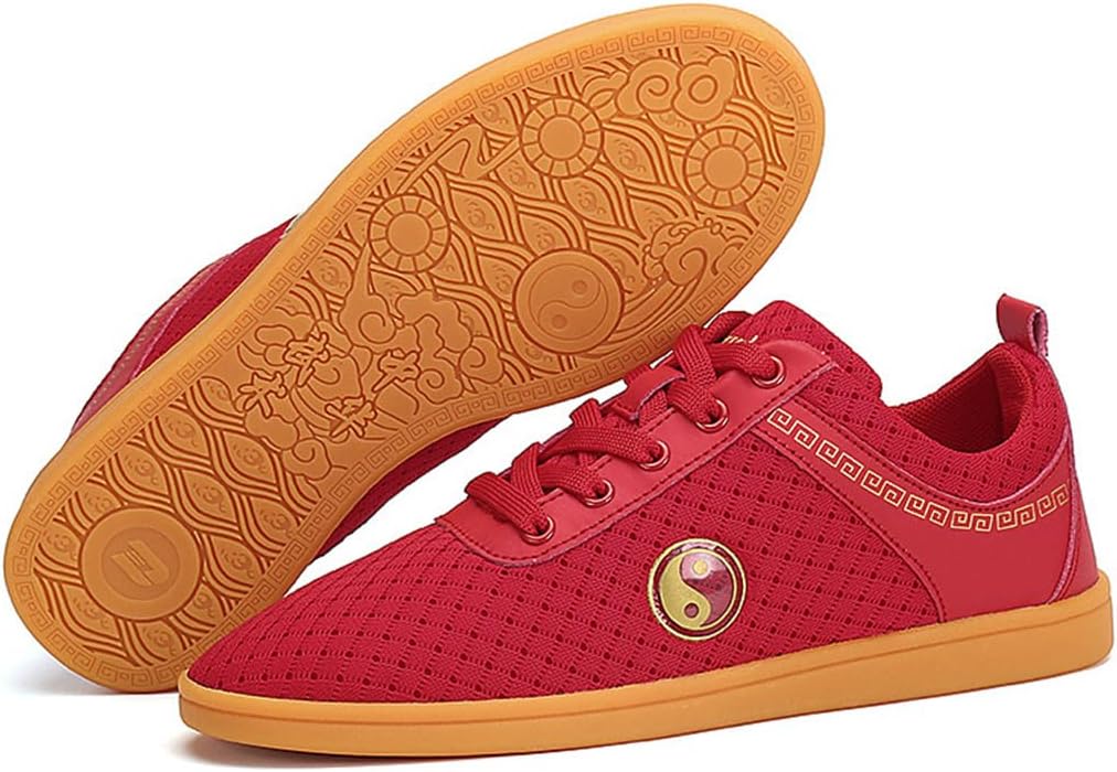 

Мужские и женские спортивные туфли для боевых искусств, легкие кроссовки для ходьбы, кроссовки для кунг-фу и тай-чи, дышащие тканевые туфли для цигун и Винг Чун Ukuboxbag, красный