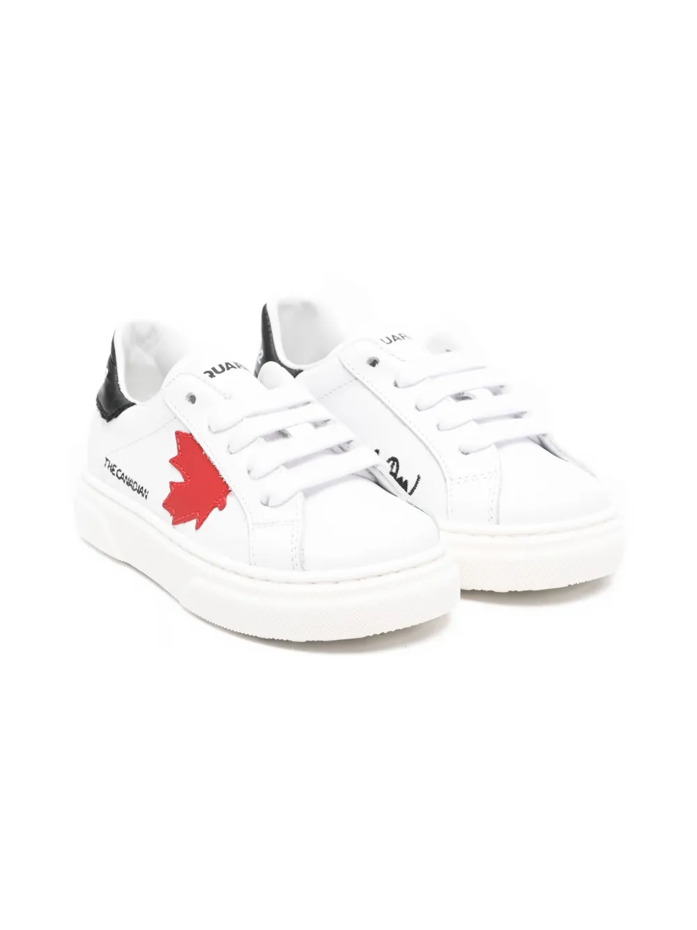 

Кожаные кроссовки с кленовым листом DSQUARED2 KIDS, белый