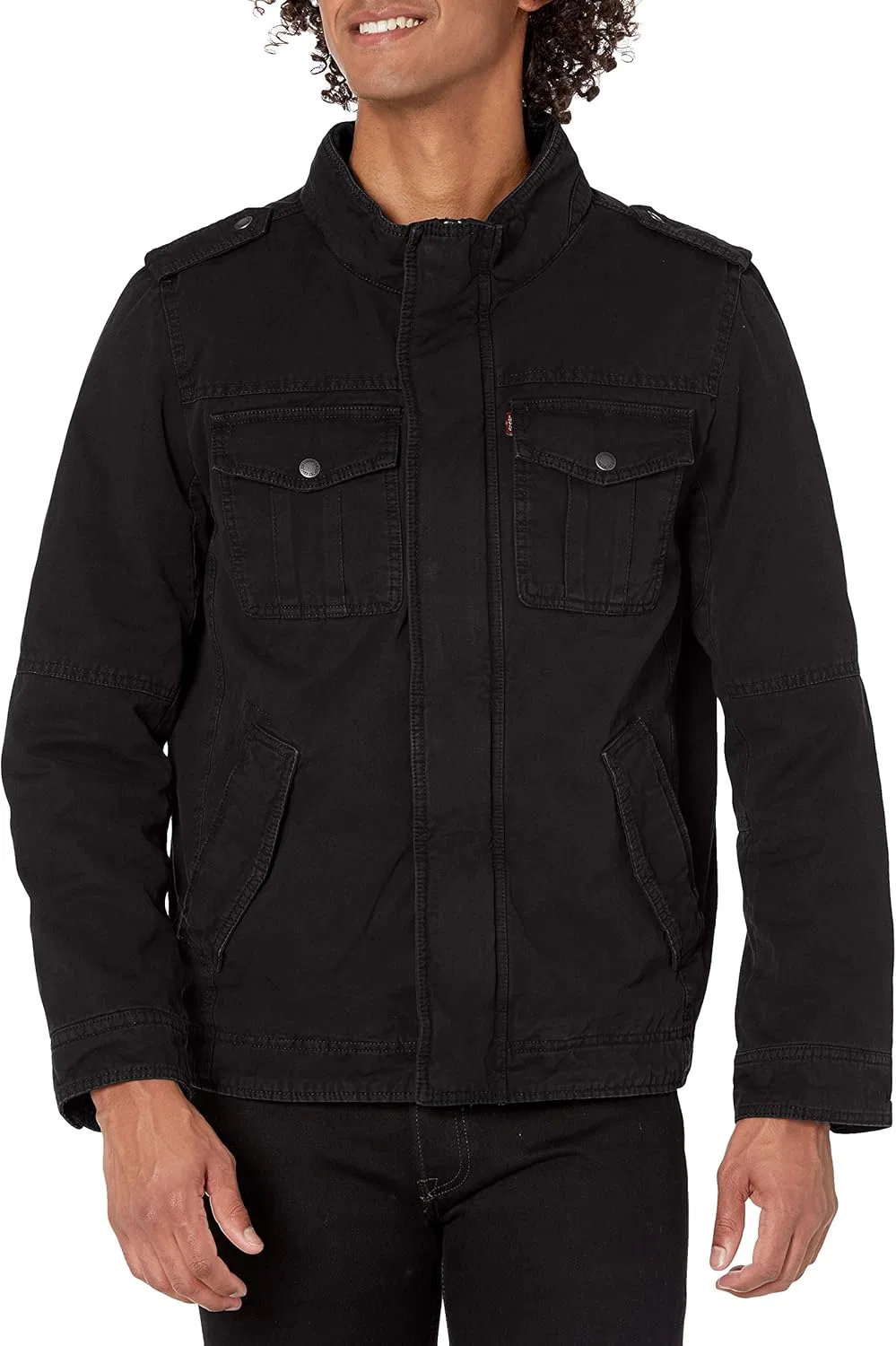 Куртка военная хлопковая Levi's, Black/Quilted Lining — фото 4