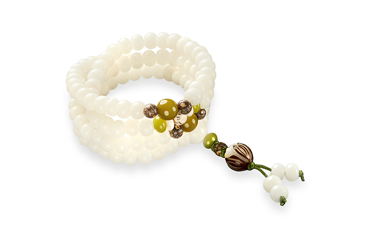 

Бодхи браслет унисекс IWE, 6x8mm apple round + linden root with skin