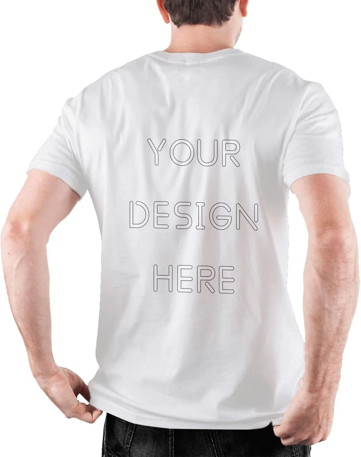 Футболка Custom с логотипом и текстом спереди и сзади, Cotton, Crew Neck — фото 4