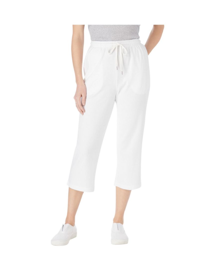 

Брюки-капри из спортивного трикотажа больших размеров Woman Within, White