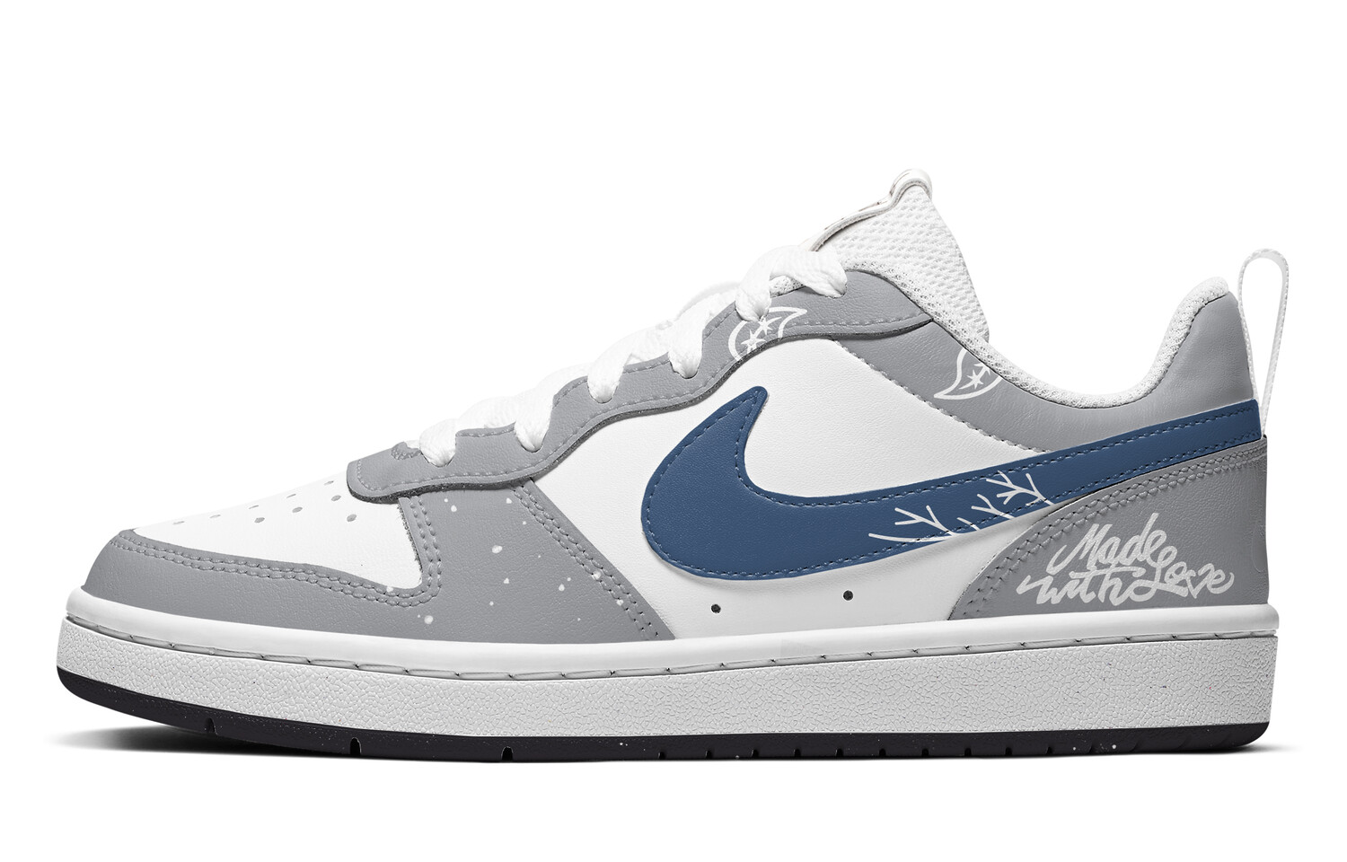 

Кроссовки Nike Court Borough Skateboarding Shoes Women's Low-top Gray/Blue, серый/синий