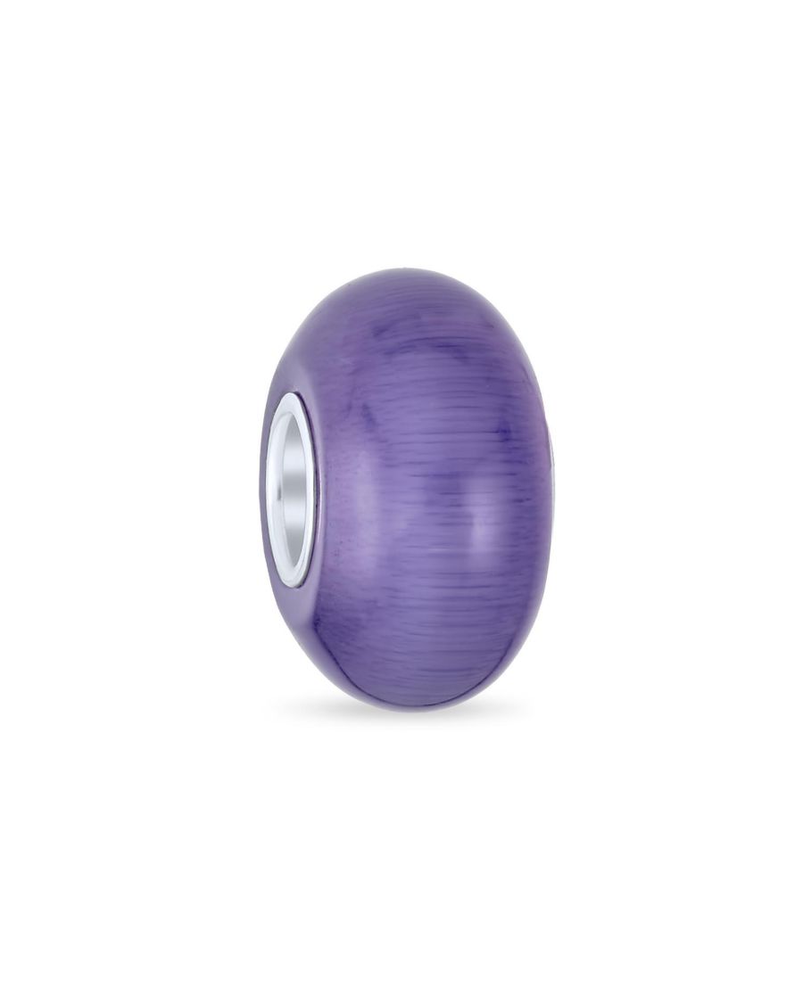 

Браслеты из стерлингового серебра с гладкими непрозрачными бусинами из муранского стекла Bling Jewelry, Light purple