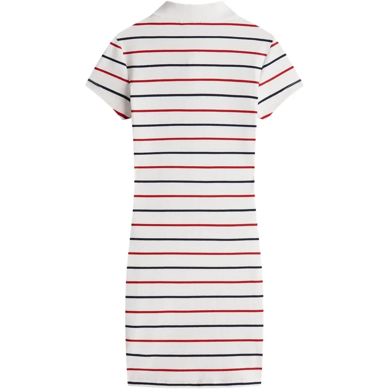 Платье короткое с коротким рукавом Tommy Hilfiger в белую полоску — фото 3