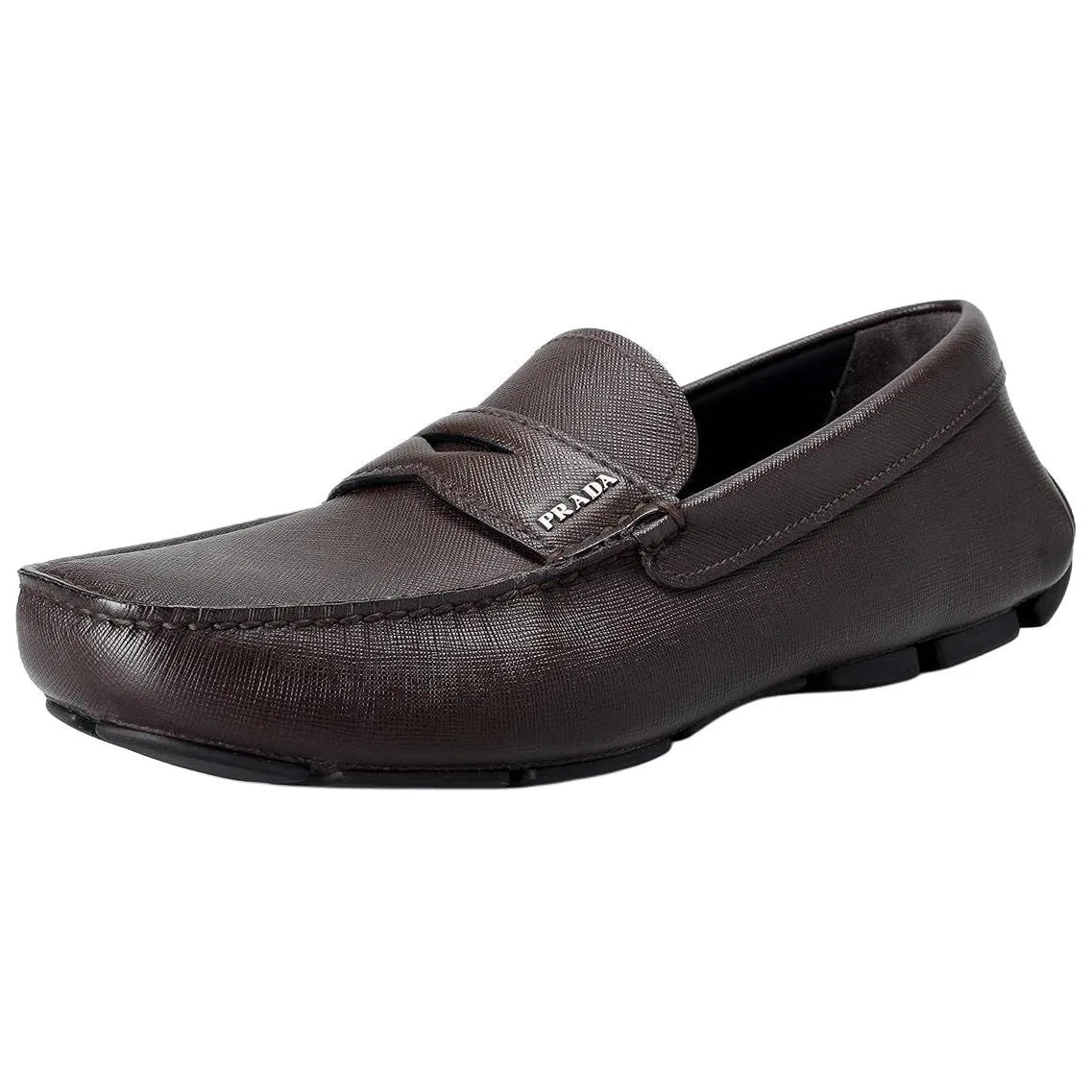 Casual туфли Saffiano Leather PRADA Темно-коричневый — фото 4
