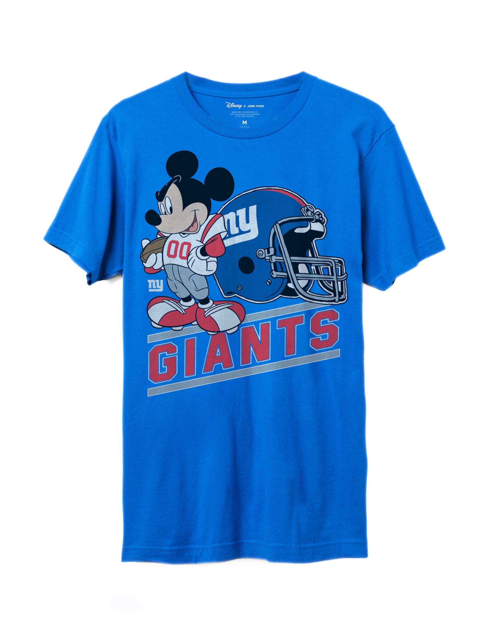 

Футболка фаната Giants Disney Mickey Come to Play Junk Food Clothing, цвет royal