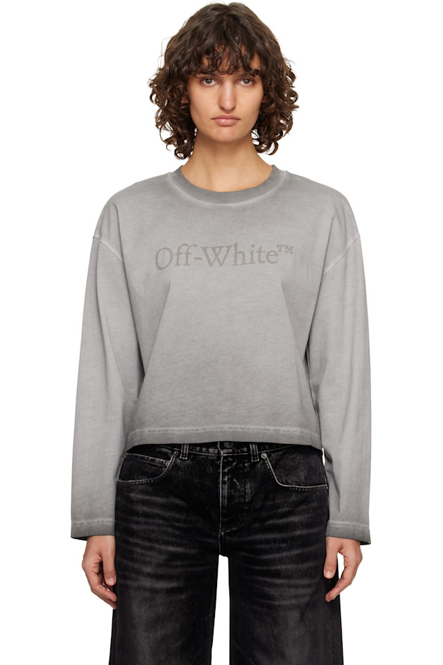 

Off-White Серая футболка с длинным рукавом