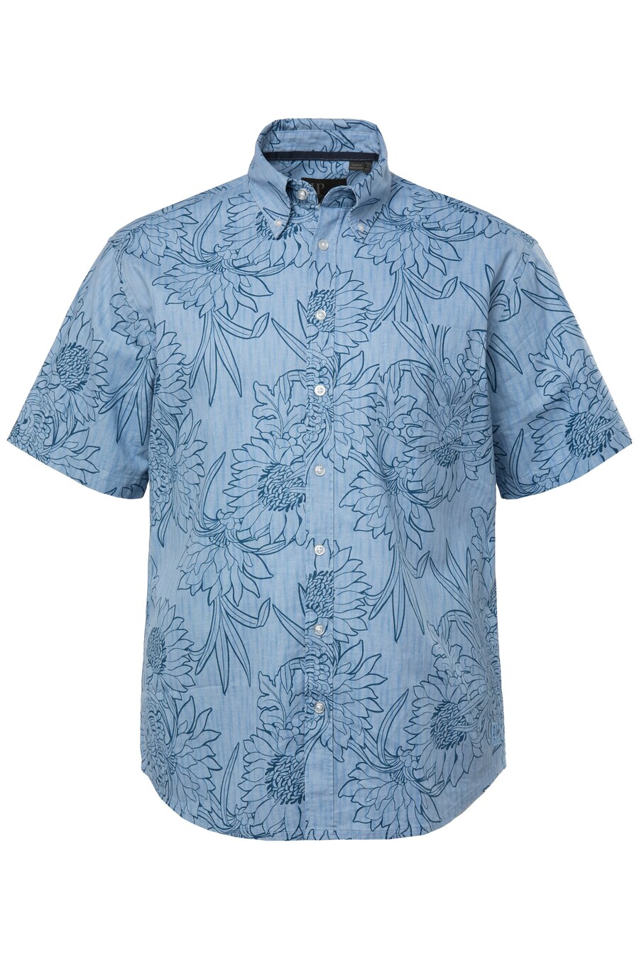 

Рубашка на пуговицах классического кроя JP1880, цвет Blue denim/Dark blue