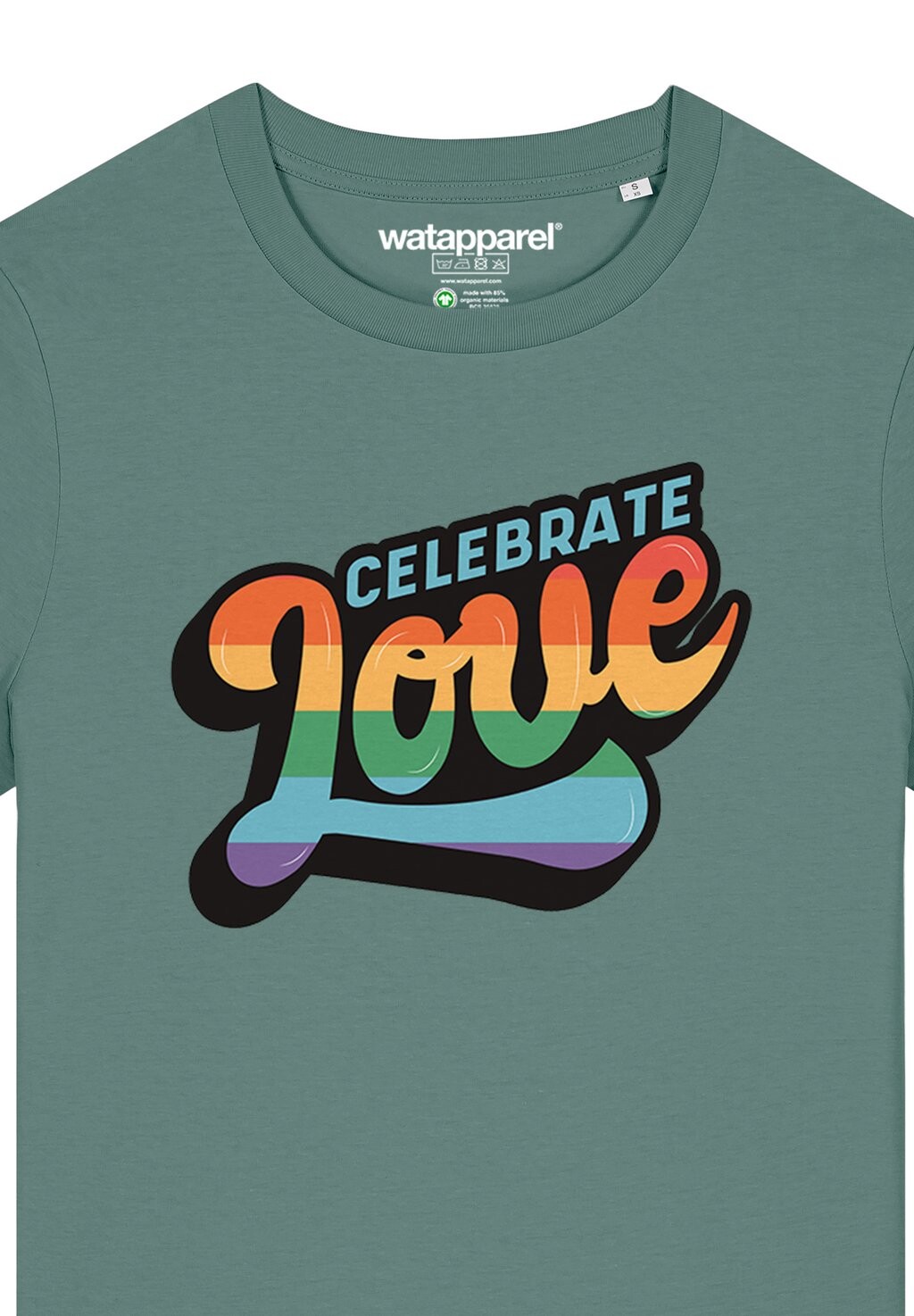 

Футболка с принтом CELEBRATE LOVE watapparel, темно-зеленый
