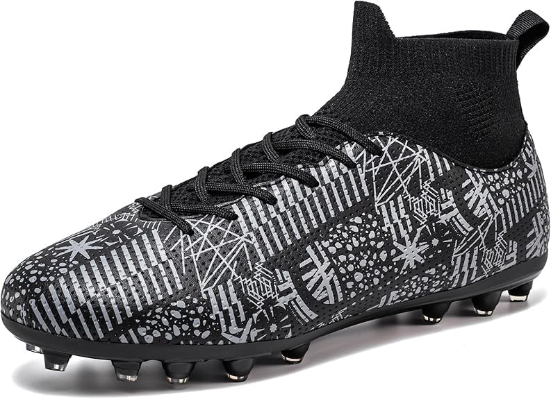 

Футбольные бутсы для мужчин и женщин, высокие кеды, слипоны с шнуровкой, футбольная обувь для молодежи, для футбола, для игры в помещении и на улице, AG FG Agghrh, черный