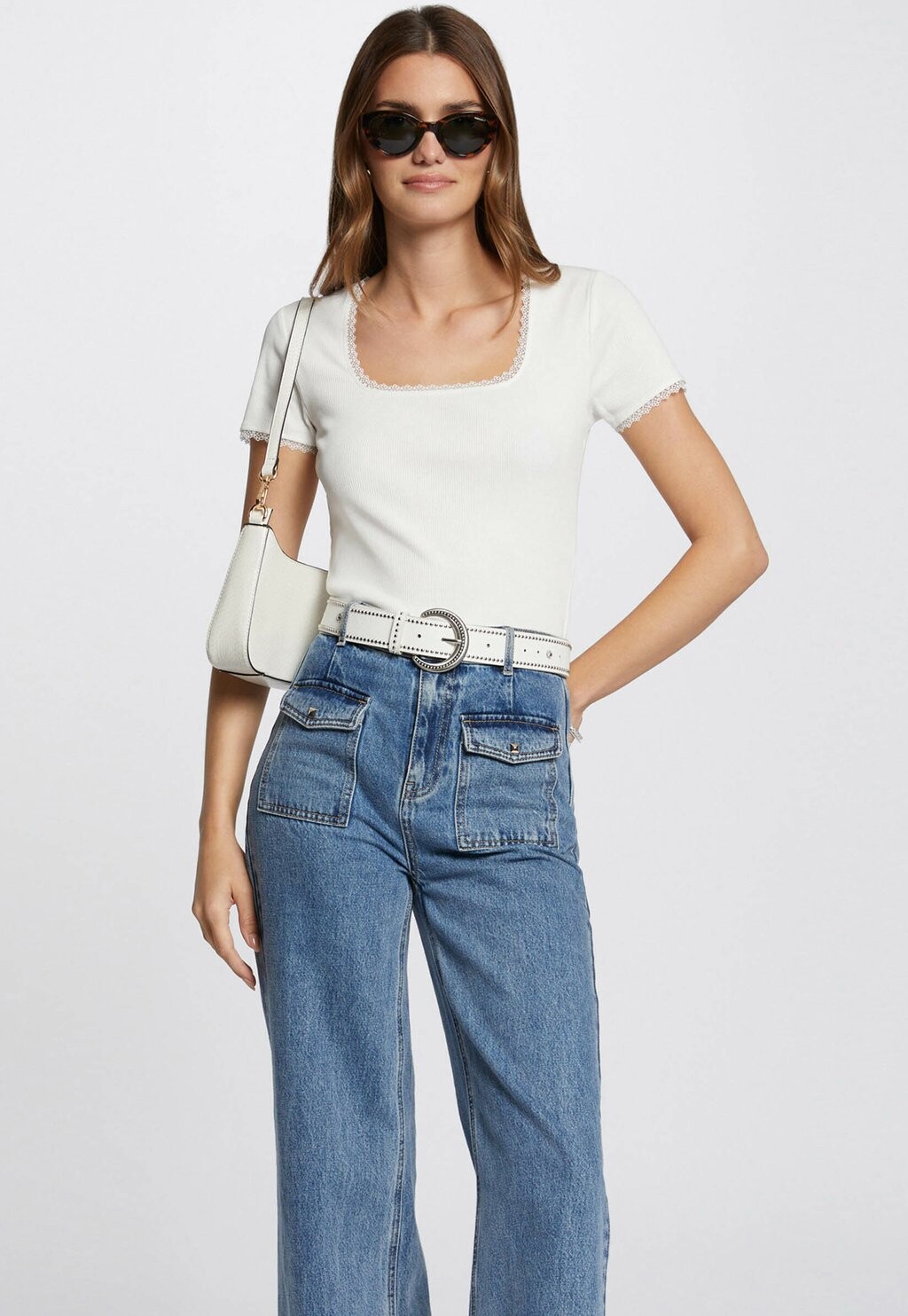 

Футболка базовая SHORT SLEEVE Morgan, цвет ecru