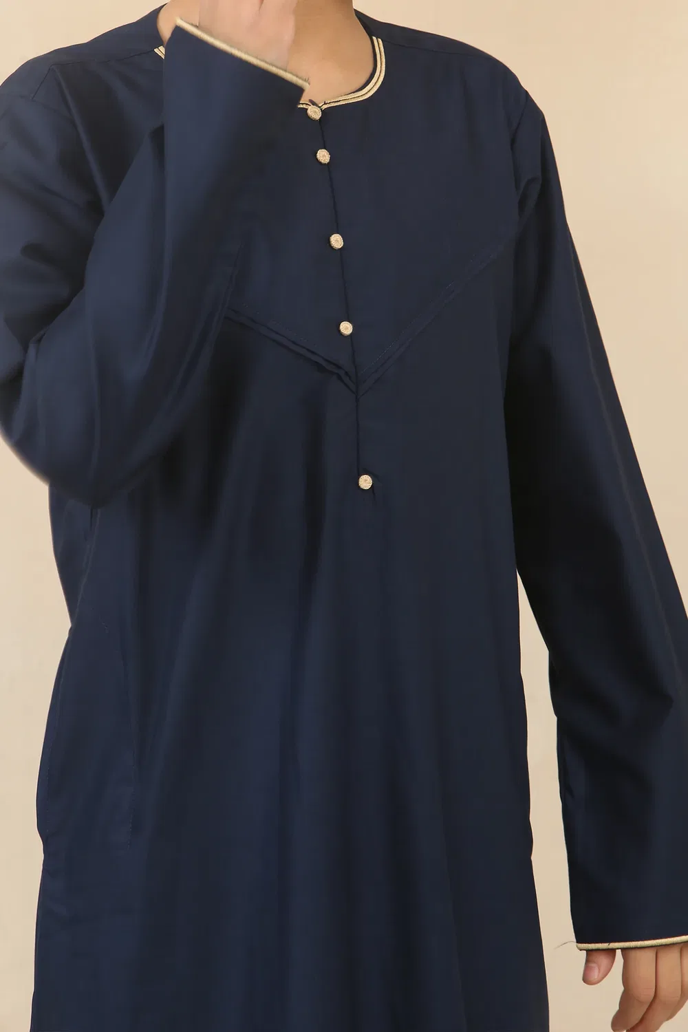 Arabic Thobes Детский синий халат Jubba Omani Eid Thobe для мальчиков из Саудовской Аравии — фото 4