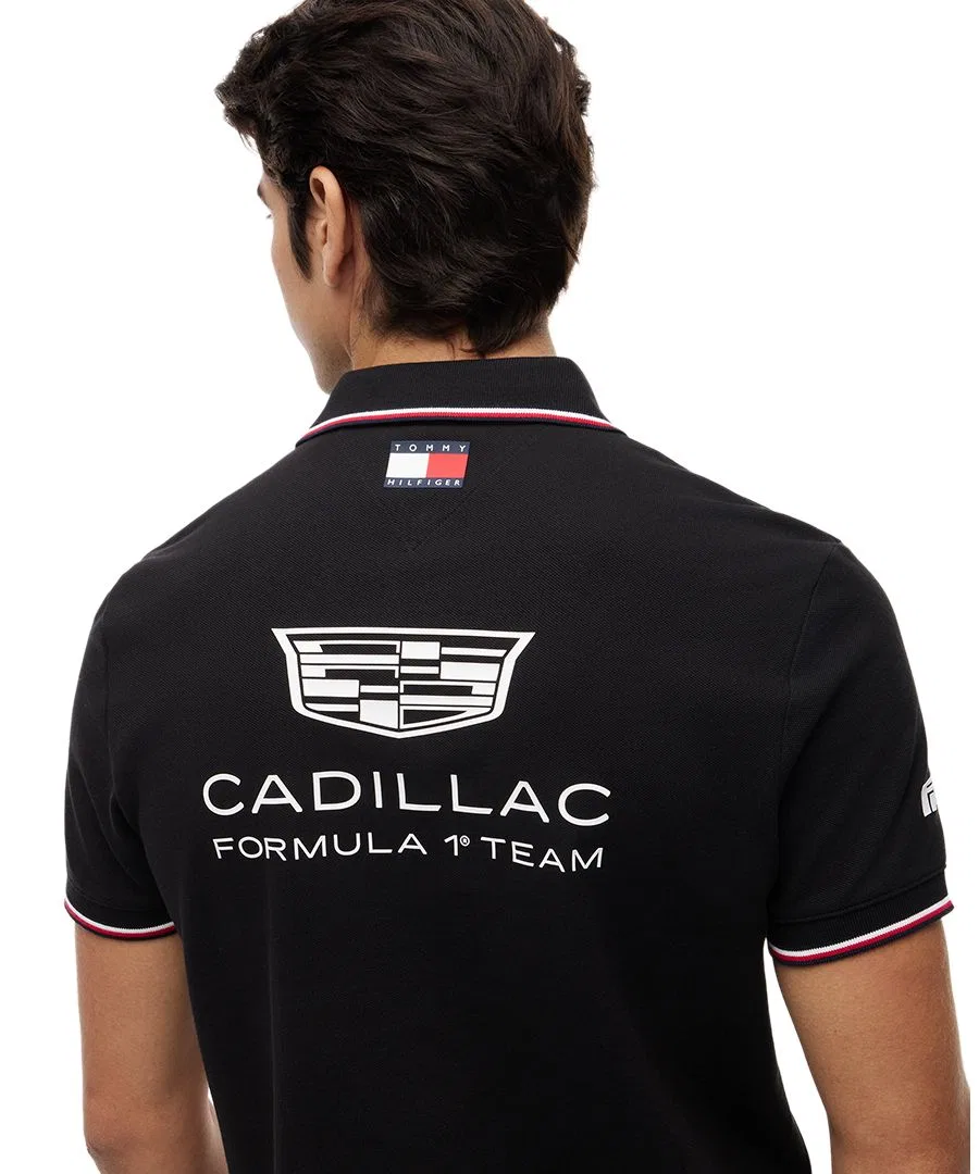 Мужская реплика поло Cadillac F1 с коротким рукавом Tommy Hilfiger, черный — фото 3