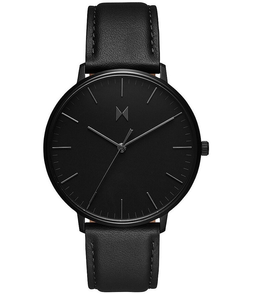 

Мужские часы Legacy Slim Panther с черным кожаным ремешком MVMT, черный