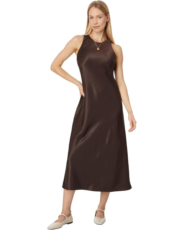 

Платье Madewell Ameera Dress - Drapey Satin, цвет Dark Carob