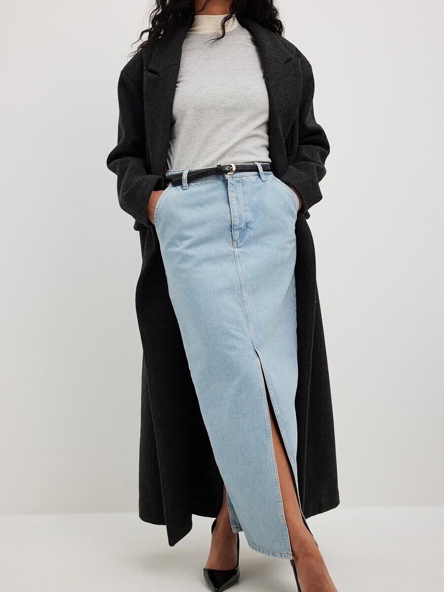 

Юбка макси NA-KD Skirt, синий деним