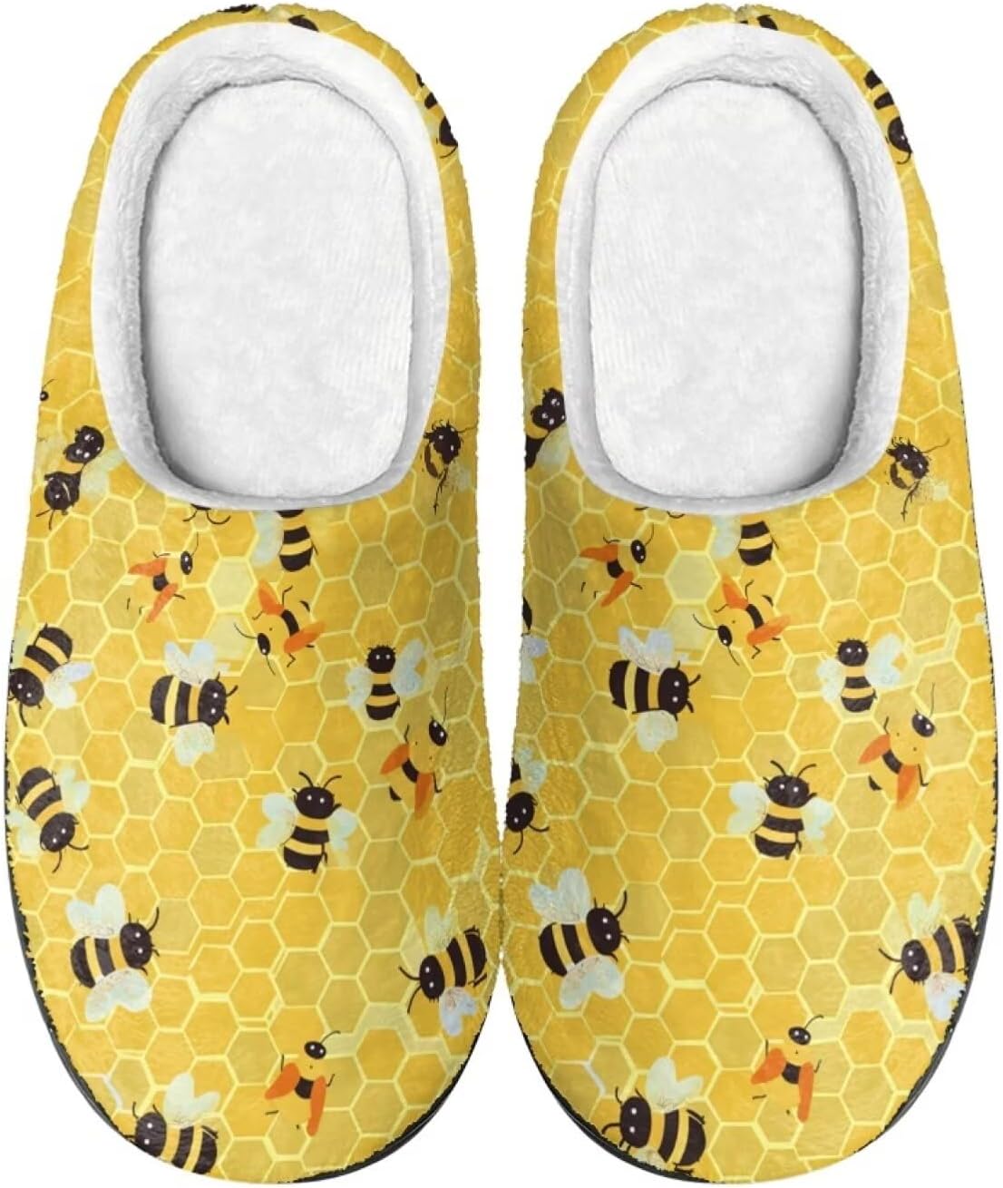 

Милые мультяшные фланелевые тапочки Howilath унисекс, теплые и дышащие хлопковые тапочки с противоскользящей подошвой, желтый