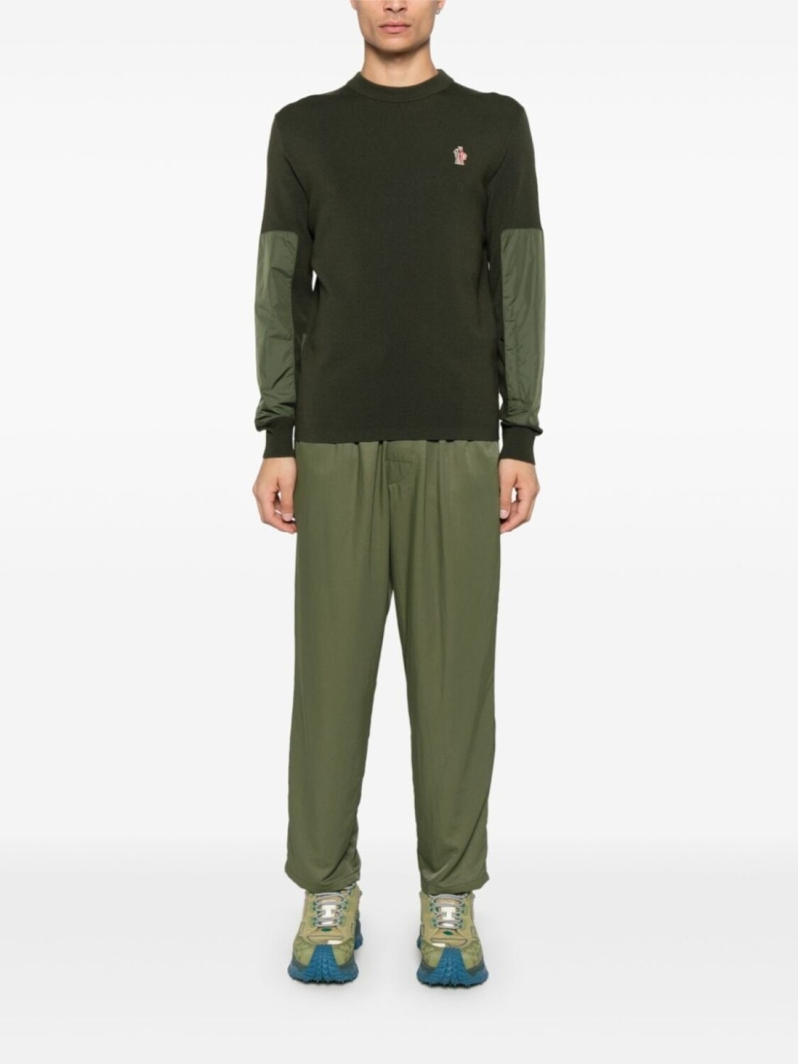 

Свитер с нашивкой-логотипом Moncler Grenoble, зеленый