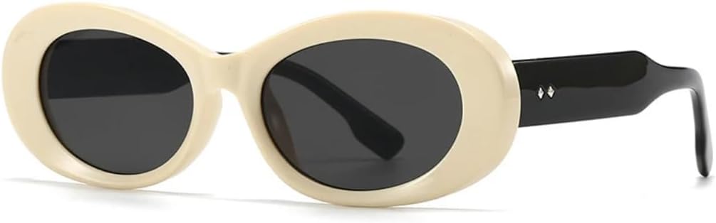 

Популярные модные овальные женские солнцезащитные очки класса люкс, винтажные мужские солнцезащитные очки с градиентной расцветкой в ​​стиле панк SZVVBKK, Beige Black Gray