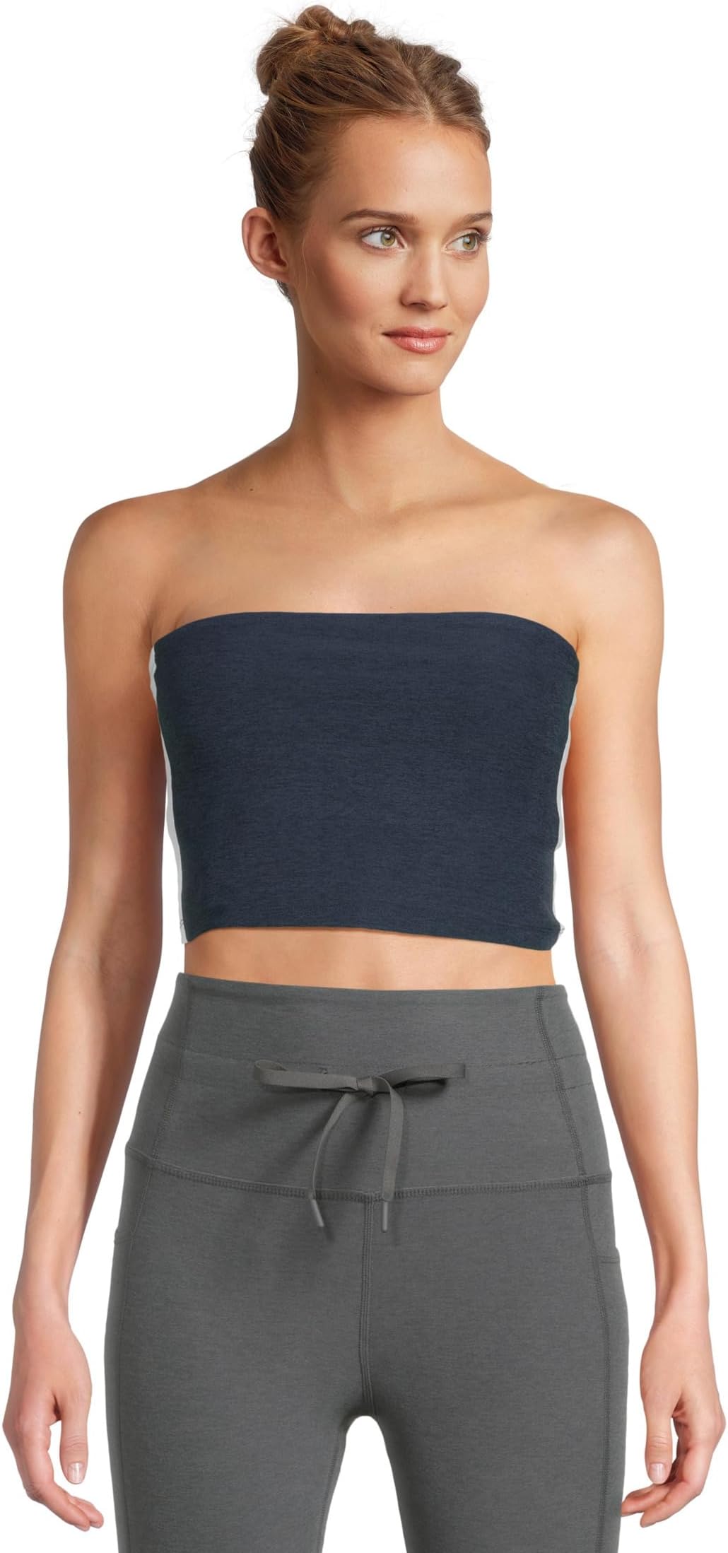 

Топ Beyond Yoga Spacedye Strapless Stripe Top, цвет Nocturnal Navy/Cloud White