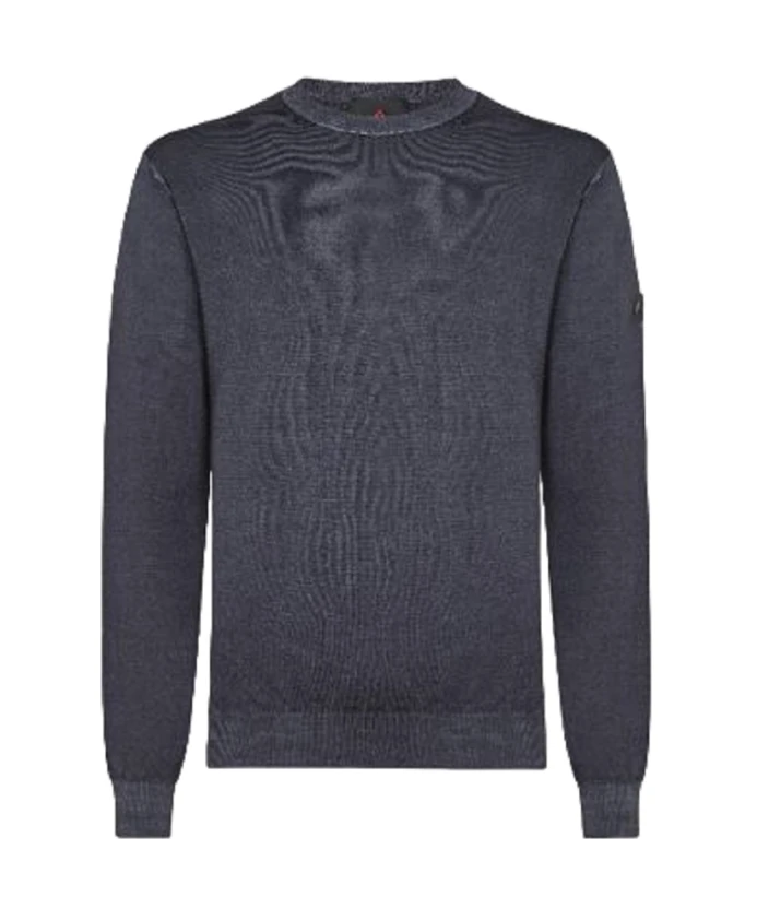 

Синий свитер из мериносовой шерсти, окрашенный кислотой. Peuterey, синий