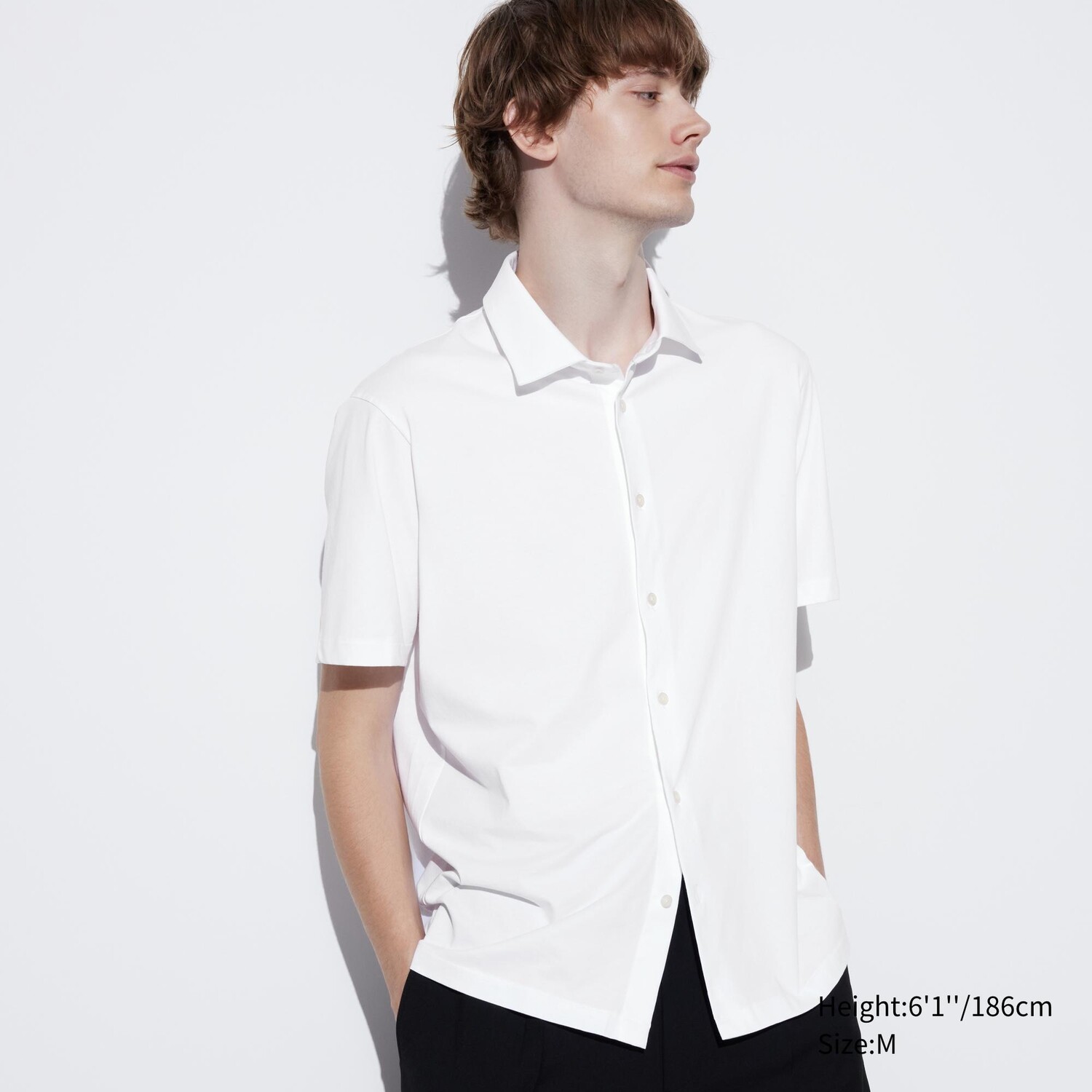 

Хлопковая рубашка-поло AIRism с пуговицами UNIQLO, белый