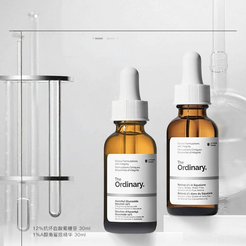 Набор сывороток The Ordinary: для осветления кожи Ascorbyl Glucoside Solution 12%, 30 мл + антивозрастная с ретинолом Retinol 1% in Squalane, 30 мл — фото 3