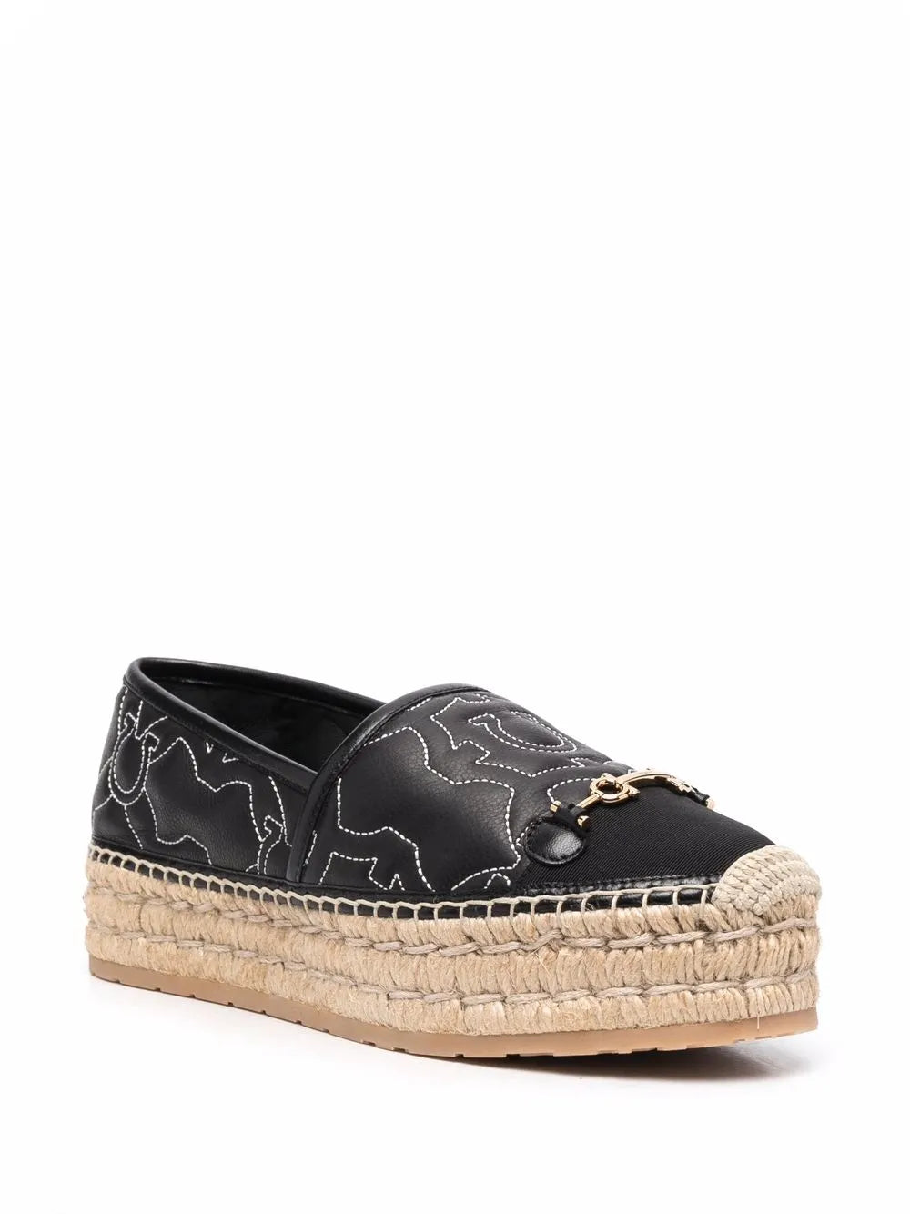 Ferragamo Gancini с вышитым логотипом эспадрильи Salvatore Ferragamo, черный — фото 3