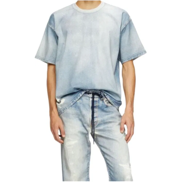 Футболка D-Box Jogg distressed denim DIESEL, Light Blue — фото 4