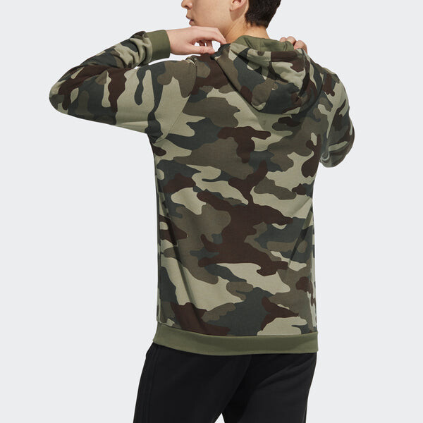 Толстовка Men's adidas neo Sw Camo Hdy Logo Printing Camouflage Sports Pullover Olive, зеленый — фото 3