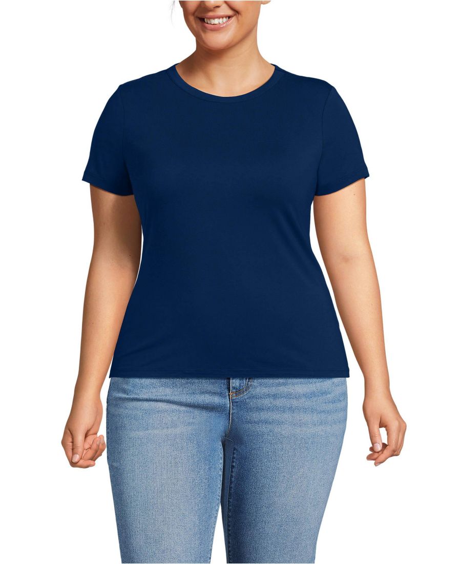 

Футболка с коротким рукавом и круглым вырезом, большого размера Lands' End, Deep sea navy, Синий, Футболка с коротким рукавом и круглым вырезом, большого размера Lands' End, Deep sea navy