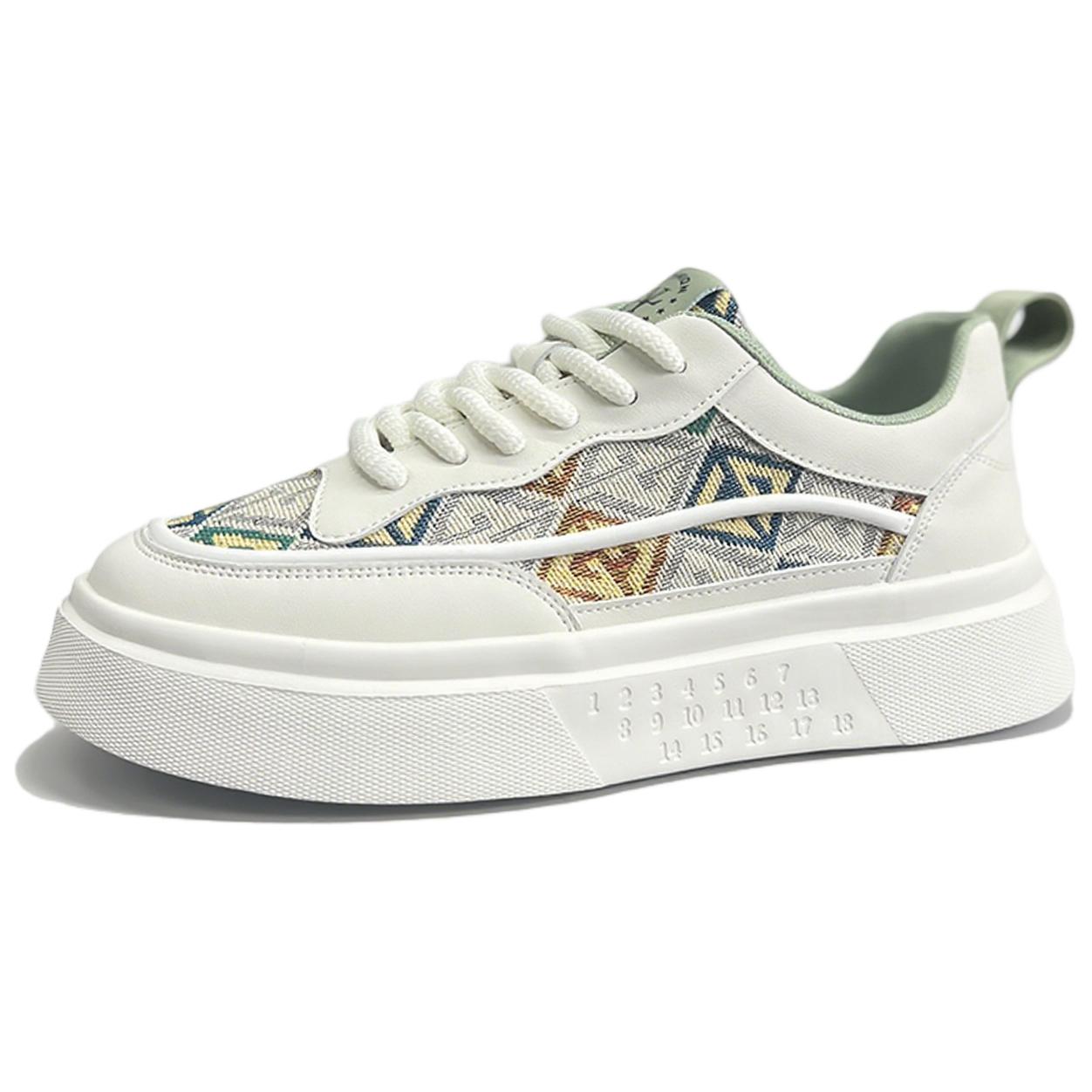 

Износостойкие дышащие низкие мужские кроссовки для скейтбординга ZUOSAISI, White Green