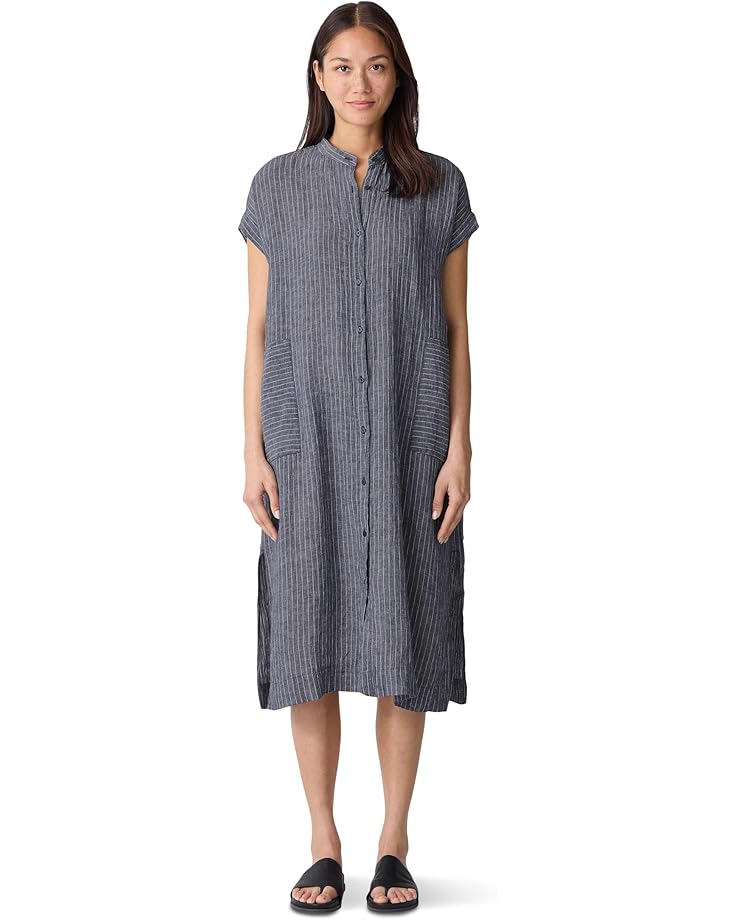 

Платье Eileen Fisher Mandarin Collar Dress, цвет Black White