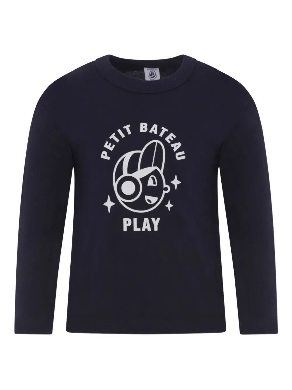 

Футболка с длинными рукавами и графическим принтом Petit Bateau, синий