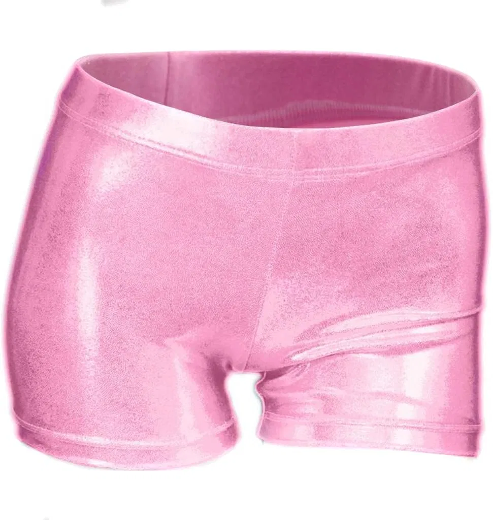 ZIZI Aosva Little Big Girls' Sparkle Dance Tumbling Athletic Gymnastics Short 2-14Years, розовый
