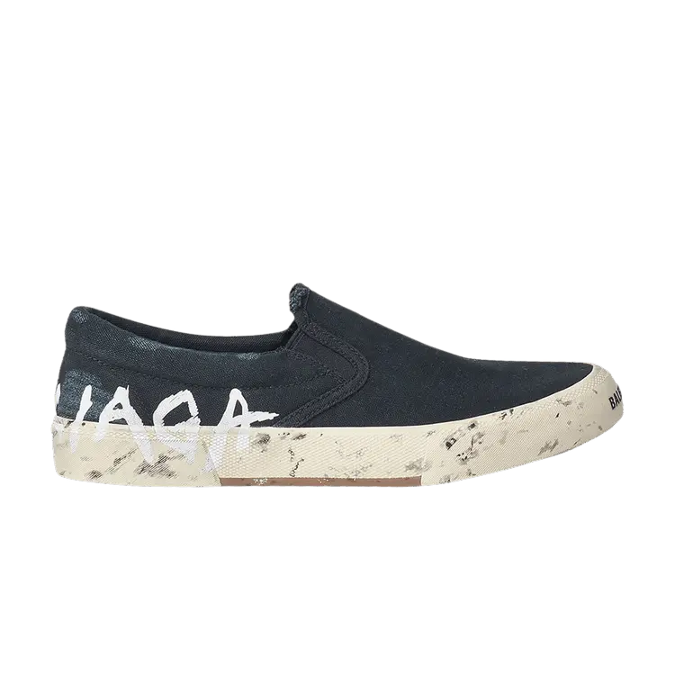 Шлепанцы Balenciaga Wmns Paris Slip On Graffiti - Black, черный