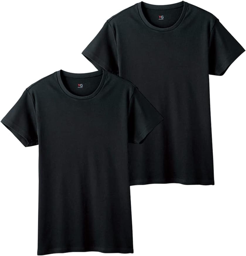 

Мужская футболка GUNZE с коротким рукавом и круглым вырезом, желтая, 100% хлопок, YV0013V, комплект из 2 штук