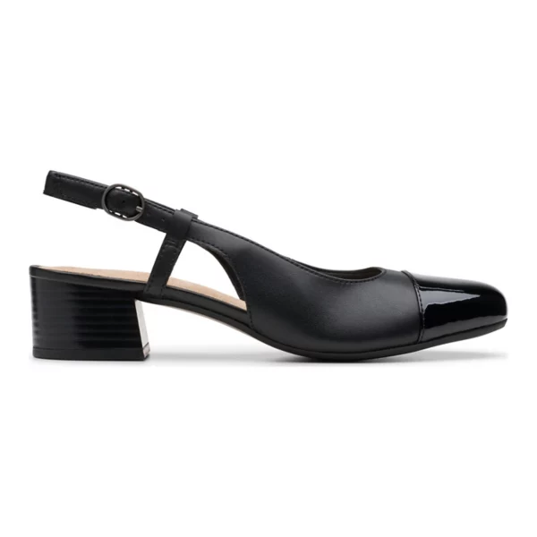 Женские туфли Мэрилин Роуз из кожи на блочном каблуке Clarks, цвет black leather — фото 2