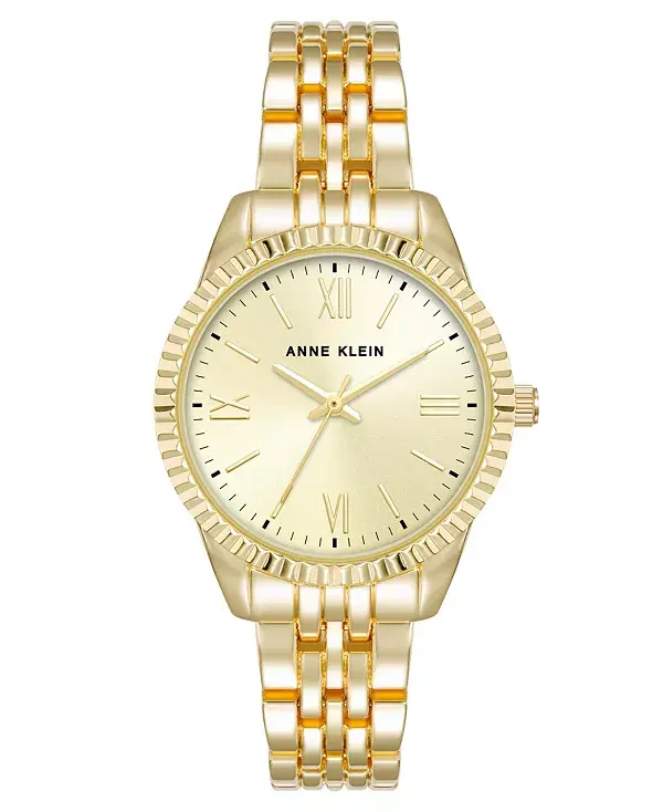

Женские кварцевые часы с браслетом из золотистого сплава, 30 мм Anne Klein, gold-tone