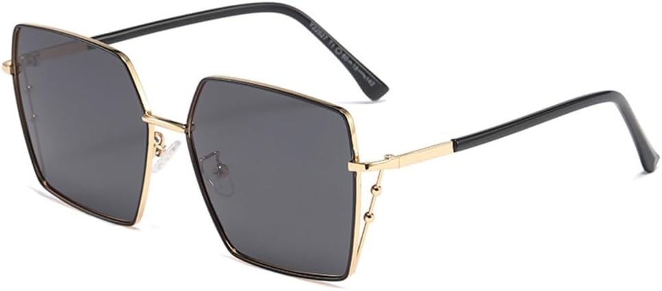 

Женские поляризованные солнцезащитные очки с металлическими линзами, защищающими от УФ-излучения, многоугольные оправы для очков, мужские очки с козырьком HCPIHF, Black